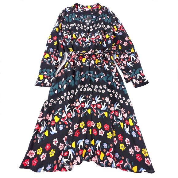 Boden Dresses & Skirts - NEW Boden Jessica Belted Shirt Dress Midi Folklore Print Floral Navy French Girl